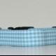 Aqua Blue Gingham Dog Collar Wedding Accessories Easter Collar Made to Order
