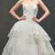 Eve Of Milady - Fall 2014 - Style 4323 Strapless Ball Gown Wedding Dress With Floral Accents And Multi-Tiered Skirt