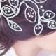 Bridal leaf headpiece, wedding hair vine, crystal hair brooch, jeweled hair comb, rhinestone hairpiece, bride hair accessory - Reneè