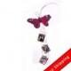 DIY - Bouquet Charms - 3 Wedding Bouquet Charms Silver Fuchsia Pink Butterfly - FREE SHIPPING