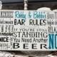 Bar Rules Sign on Wood or Canvas, Man Cave Rules, Custom Pub Sign, Personalized Bar sign, Groomsmen Gift, Best Man Gift