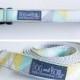 Geometric Mint Dog Collar with Optional Leash by Dog and Bow