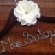 Wedding Dress Hanger, Bride Hanger, Bridal Hanger, Personalized Hanger, Bridesmaid Hangers, Bride Gift, Ivory Flower
