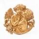 Vintage Victorian revival stamped brass angel cherub brooch - big, beautiful circa 1950s brass costume jewelry pin antique style Valentine's