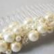 Chunky Pearl Haircomb Rhinestone Crystal Haircomb  Elegant Bridal Hair Accessory Large Pearl Haircomb Gatsby Style Hair Comb Wedding Hair