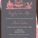 Fairy tale bridal shower invitations - coral wedding shower invites vintage horse and carriage printed or printable digital file