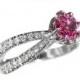 Pink Sapphire Princess Engagement Diamond Ring