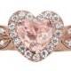 Moganite Engagement Ring, "Love Blossom" Heart Shaped Engagement Ring - Heart Shaped Diamond Ring