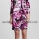 Emilio Pucci Printed Square-Neck Dress Fuchsia