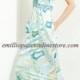 Emilio Pucci Blue Mint V-neck Printed Jersey Maxi Dress