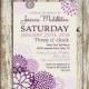 Purple Peonies Bridal Shower Invitation; Floral