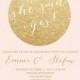 pink gold engagement party invitation, pink and gold glitter printable invitation, modern shower digital invite customizable