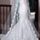 Wedding veil - Vintage Bridal Alencon Lace  Veil - made to order