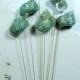 Seashell Stems - 6 Naturally Colorful Jade Turbo Seashells for Bouquet Bridal Bouquet or Centerpieces