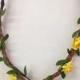 Mini yellow flower crown/headband for music festival /wedding accessory / stretch headband /halo/ / Coachella /hippie flower headband /