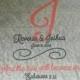 Handpainted Wedding Monogram Aisle Runner with Ephesians Quote (any size needed included up to 100 ft)