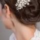 Wedding Hair Comb, Rhinestone and Pearl Bridal Fascinator, Wedding Headpiece, Wedding Hair Accessory, Birdcage Fascinator - Whitney