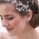 Romantic Pearl and Rhinestone Wedding Hair Vine Beaded Wedding Headpiece Bohemian Bridal Hair Accessory, Pearl Headband