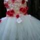 Two Ivory Red Flower Girls Dresses - size 7 and 8 - To be Delivered to Canada before June 1st