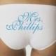 Mrs. with name personalized panties great gift for wedding or bride or for yourself size choice custom item new