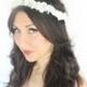 SALE Hydrangea Flower Crown, White or Ivory, wedding headpiece, head wreath in white, hair accessories, bridal, flower girl -DOVE-