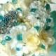 Mini Bride Bouquet, Toss Wedding Bouquet, Tiffany Blue Small Wedding Bouquet,