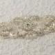 Wedding sash, Bridal belt , Bridal sash - satin ribbon with crystal and rhinestone beaded applique sash, custom color
