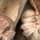 Beautiful Antique Victorian Childrens Silk Wedding shoes....silk bows