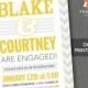 Printable Engagement Party Invitation "Typographic" / Customized Digital File (5x7) / Printing Services Available
