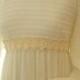 1960 Bianchi Cream Empire Waist Plisse Chiffon Wedding Dress