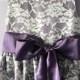Lace Flower Girl dress in Purple and Ivory,  SizeT2 - 18