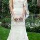 V-neck Lace Accent Mermaid Bridal Dress By Sincerity 3735