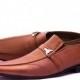 LIFE STYLE Mens Italian Brown Oxford Shoes