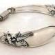 Extra Large Spoon Bracelet White Orchid 1953 Silverware Jewelry Bridesmaid Gift Bridal Vintage Silver Flatware Antique Braclet Flower Floral