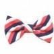 Coral Navy Striped Dog Bow Tie Cat Bow Tie Wedding Dog Bowtie - Gabriel