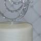 6" Tall Initial Monogram Wedding Cake Topper Swarovski Crystal Rhinestone Letter A B C D E F G H I J K L M N O P Q R S T U V W X Y Z