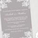 Wedding invitation template DIY "Floral Lace" wedding invitations printable Mercury gray invites YOU EDIT Word digital download