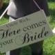 Uncle here comes your bride Sign wood Decoration Here comes the bride Ring bearer Flower girl
