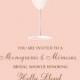 Monogram and mimosas bridal shower invitation - pink gold bridal shower invitation