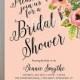 Bridal Shower Invitation / Pink Floral Script Wedding Shower / PRINTABLE INVITATION / 4532