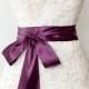 Bridal Sash - Romantic Luxe Satin Ribbon Sash - Wedding Sashes - Aubergine Purple - Bridal Belt