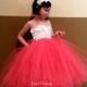 Flower girl dress/ Junior bridesmaids dress/ Flower girl pixie tutu dress/ Rhinestone tulle dress