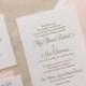 The Hydrangea Suite - Classic Letterpress Wedding Invitation Suite Gold with Blush Liner, Pink, Blush, Gold, Formal, Simple, Traditional