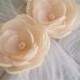 Beige nude pale peach fabric flowers in handmade Bridal Bridesmaids Flower girls Gift hair shoe dress clip pin Ornament Weddings Set of 2