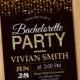 Bachelorette Party Invitation. Gold Glitter Bachelorette Invite, Hens Party. Black Chalkboard. Printable digital DIY.
