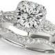 1 ct Forever Brilliant Moissanite Solid 14K White Gold Diamond Engagement Ring - OV61985