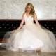 SALE Royal Tulle Ballgown  "Infinity" Wedding Dress - Ivory with Gold Beaded Belt