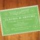 Green Talavera Invitation Papel Picado banner Fiesta Wedding, Engagement, Shower Cinco de Mayo  -  I design you print