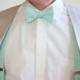 The Beau- men's mint collection bow tie/suspender sets (pre-tied and freestyle bow ties)- choose from 6 shades- nickel hardware/not brass
