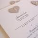Personalised Diamanté Pearl Heart Wedding Invitation Sample